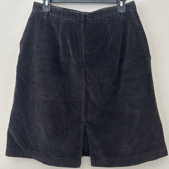 Vintage Cherokee corduroy knee length skirt slit 90s Y2K western boho grunge S - Picture 6 of 9